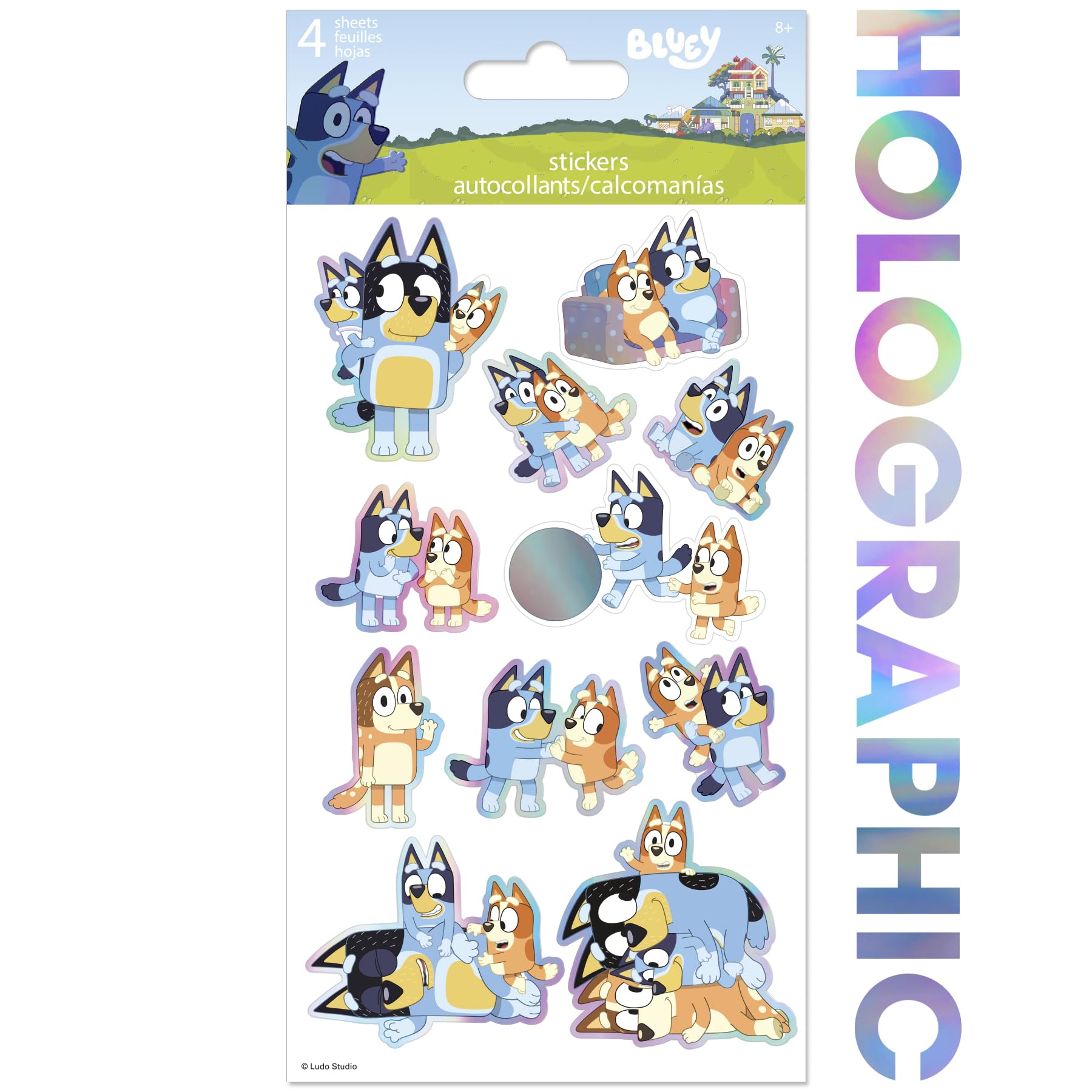 Trends International Bluey holographic stickers sheet 4 highlights kids' crafts
