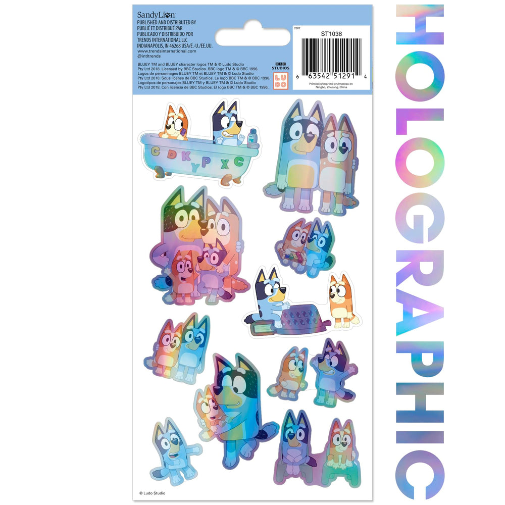 Trends International Bluey holographic stickers sheet 5 with perforated sheets