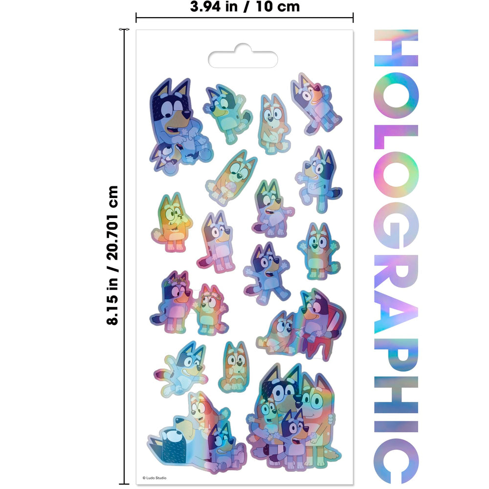 Trends International Bluey holographic stickers sheet 9 folds accordion-style for storage