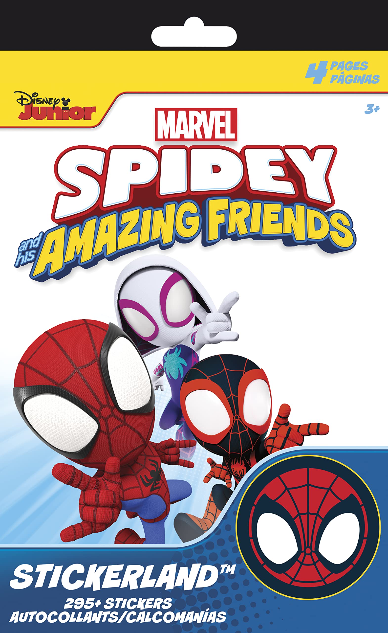 Trends International Spidey Stickerland Pad cover with four pages of licensed stickers for crafts