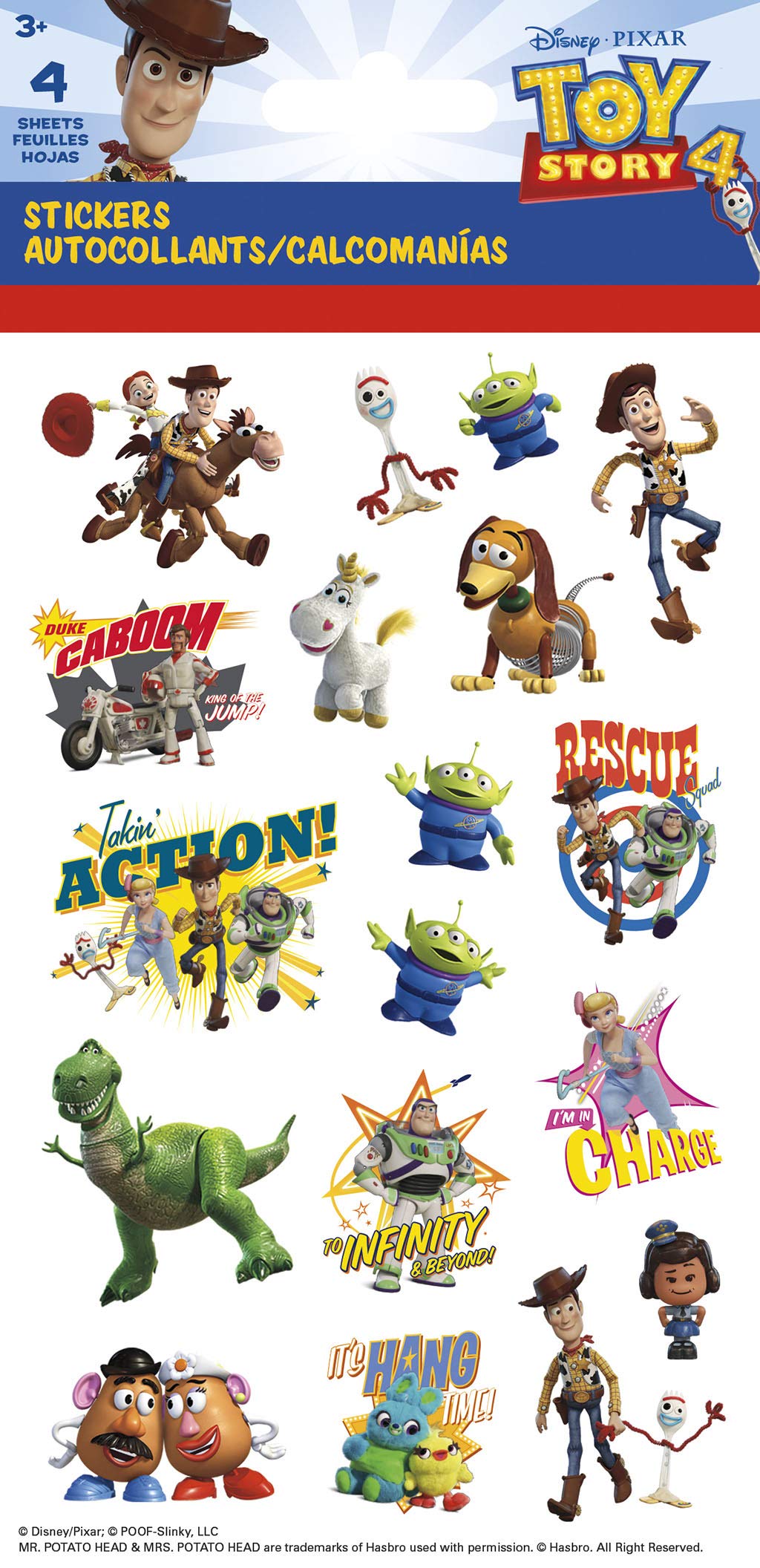 Trends International Toy Story 4 standard sticker sheet 1 for decorating notebooks and crafts
