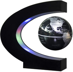 Trenzsary floating globe with C-shape levitation and LED glow for a striking desk centerpiece