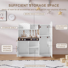 Treocho Play Kitchen white microwave in action for storytelling play