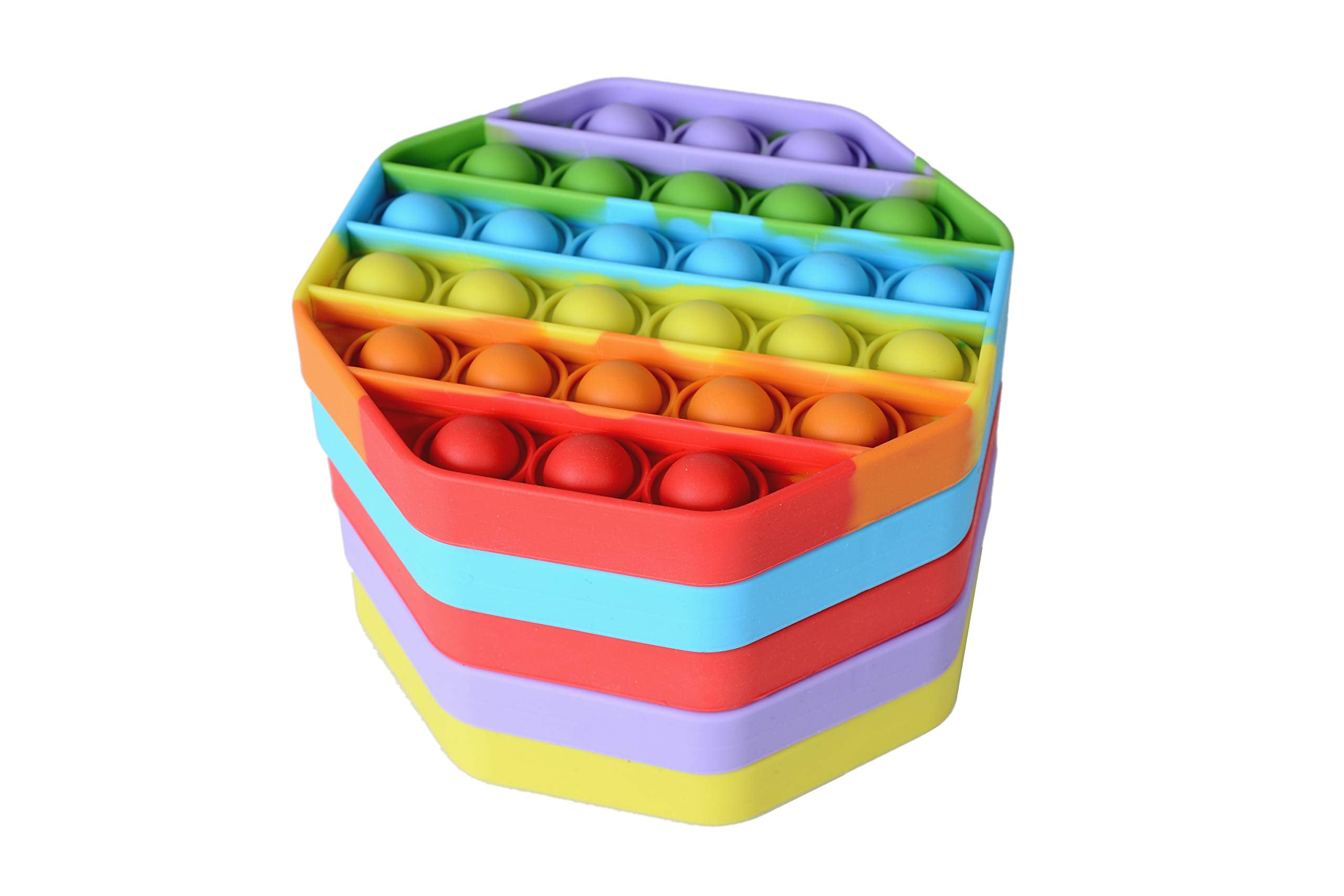 Treycer rainbow silicone bubble pop toy for stress relief and focus at work.