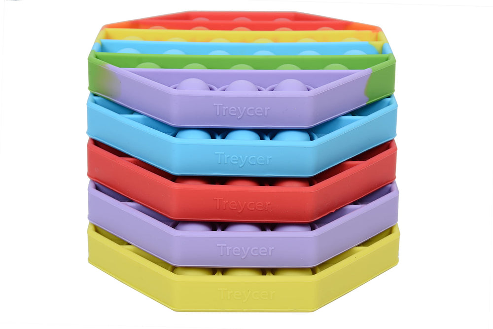 Treycer purple silicone bubble pop toy offers tactile feedback for anxiety relief.