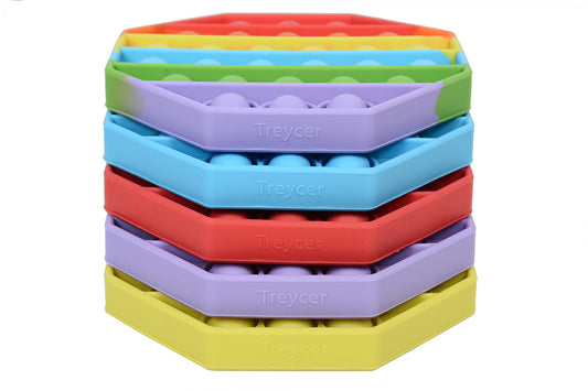 Treycer purple silicone bubble pop toy offers tactile feedback for anxiety relief.