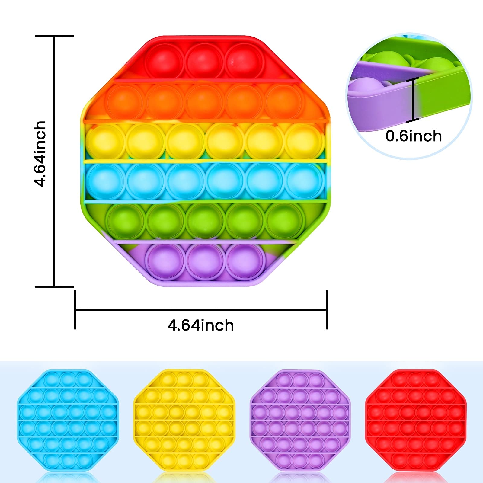Treycer red silicone bubble pop toy calm sensory reset during breaks.