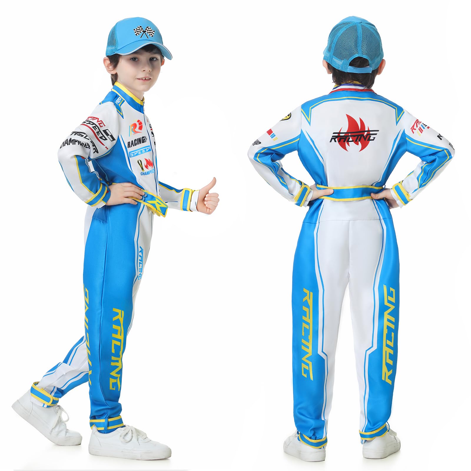 Treyrea car cap completes the pretend racing look.