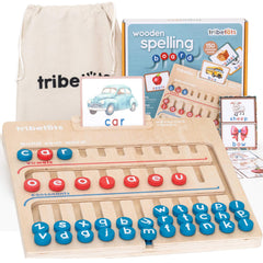 Tribetots Alphabet Board front view supports early reading practice.