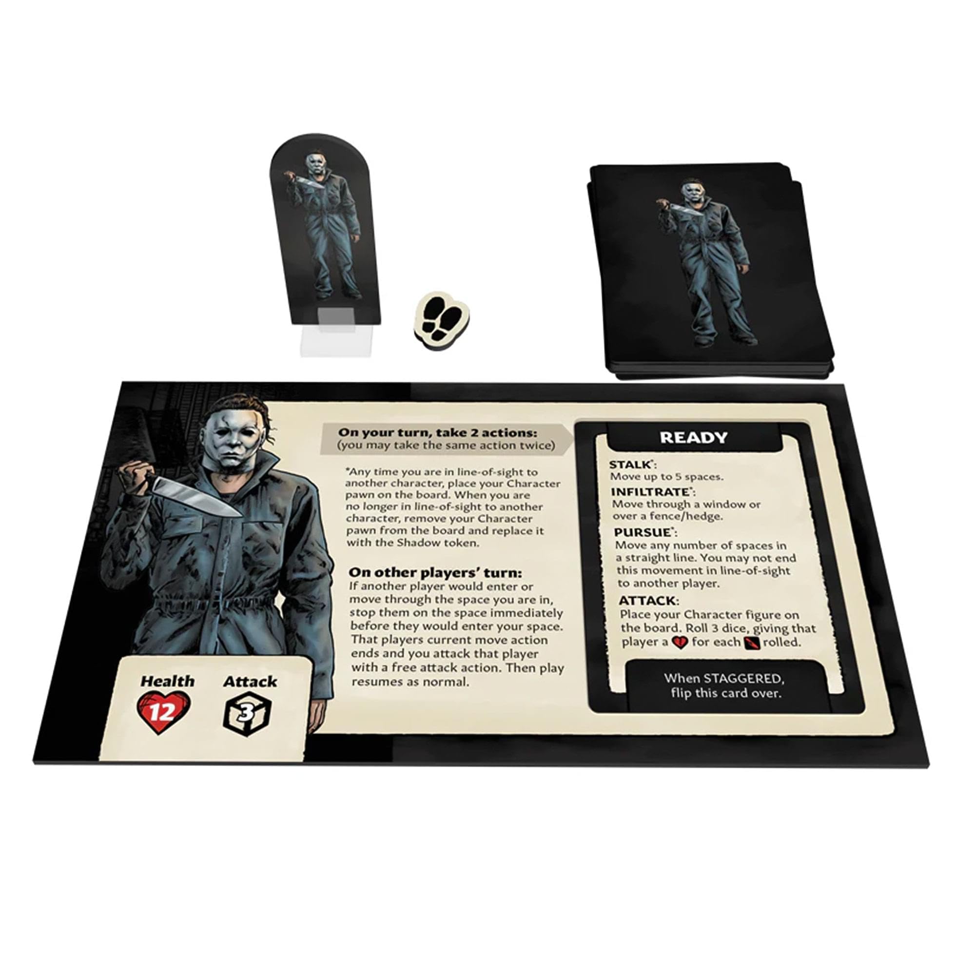 Trick Or Treat Studios Halloween 1978 board game components support quick setup and varied strategy.