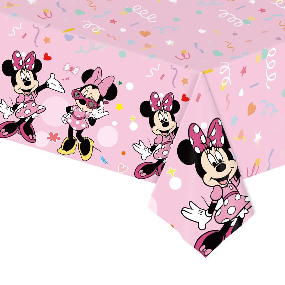Trifoot triple mouse tablecloth set: pink design protects surfaces during family meals.