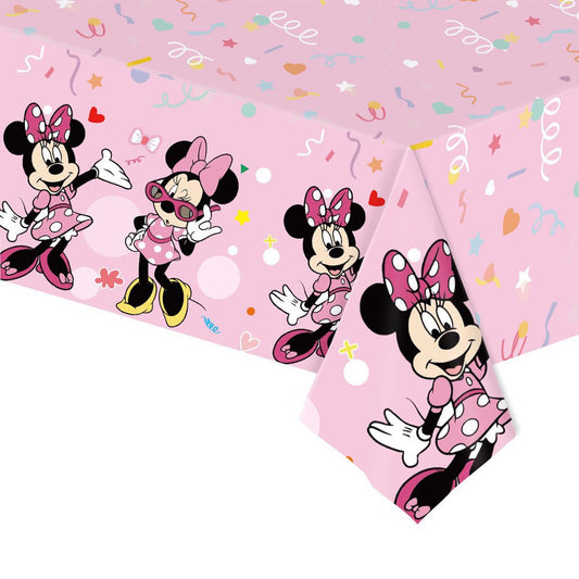 Trifoot triple mouse tablecloth set: pink design protects surfaces during family meals.