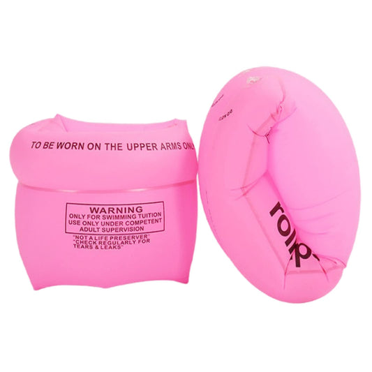TRIIFON pink 2-pack arm floaties front view for pool play and learning
