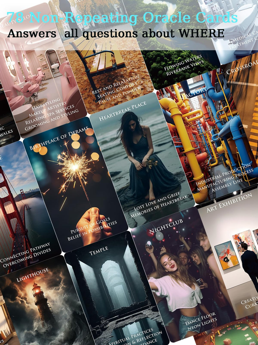 Trikendou Place Oracle card close-up with foil, ideal for contemplative readings