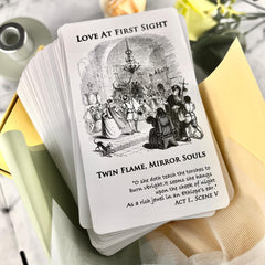 Trikendou Romeo & Juliet love oracle deck cover with premium foil detail for luxury appeal