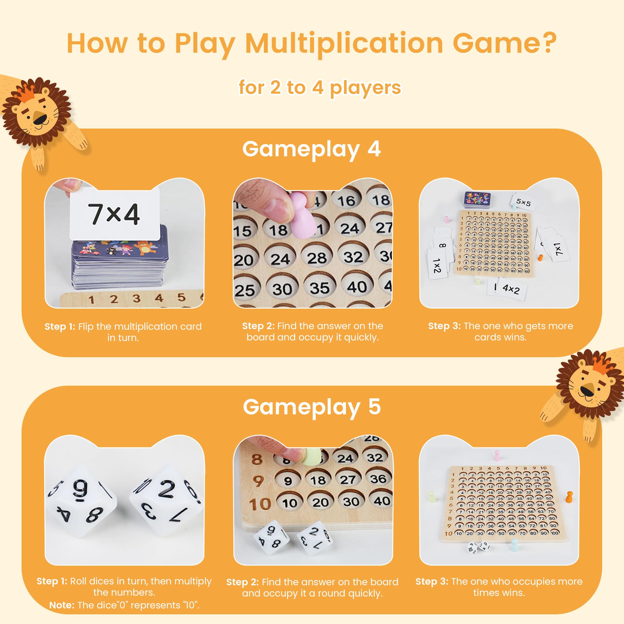 TRIOSEA wooden multiplication cards engage children with interactive practice.