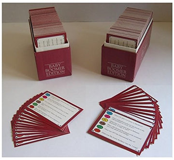 Trivial Pursuit Baby Boomer subsidiary card set in use demonstrates quick setup and play.