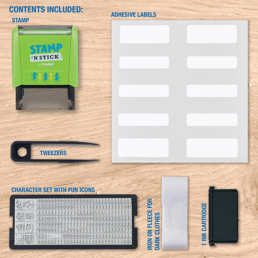 Three-line setup lets you personalize items with compact text.