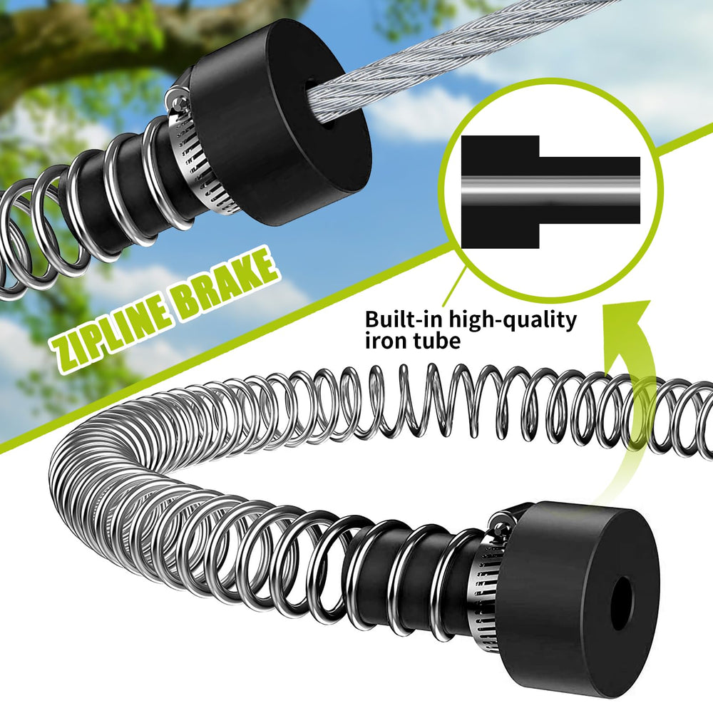 TRSMIMA steel cable 120ft with tree protection tube reduces tree wear.