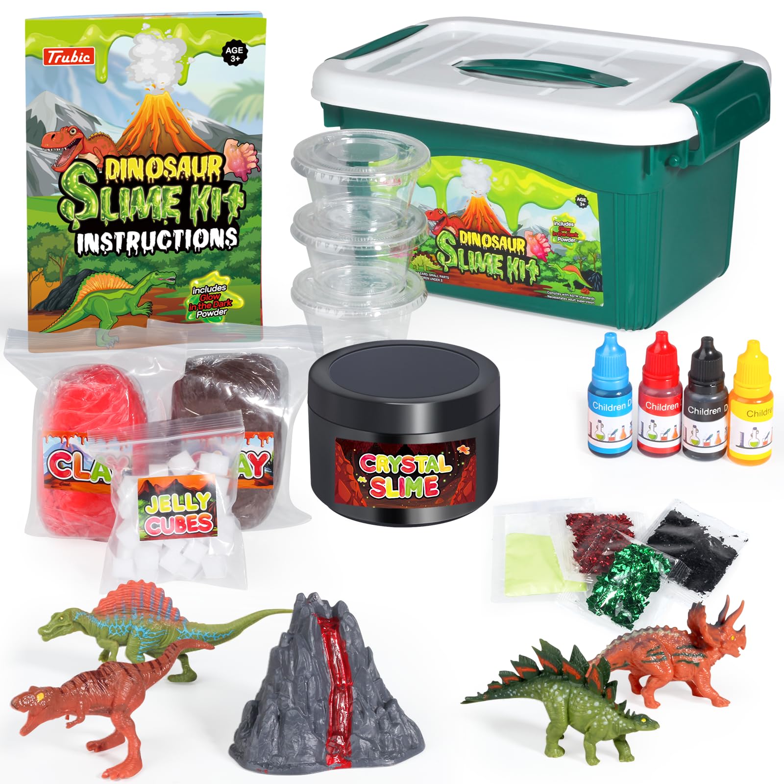Trubic Dinosaur Slime Kit storage box for easy cleanup and organized play