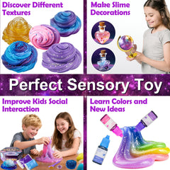 Trubic Galaxy Slime Kit 6-in-1 glimmer powder adds shimmering color options