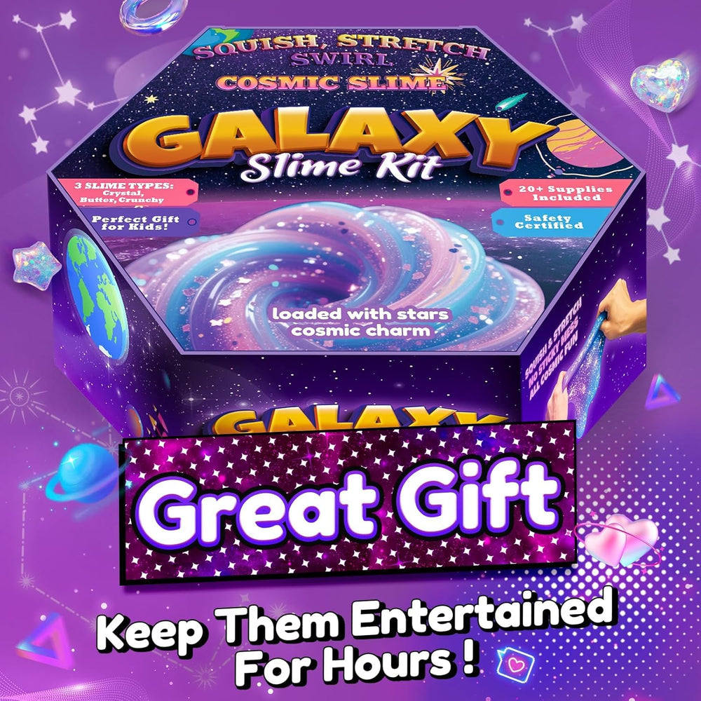 Trubic Galaxy Slime Kit confetti stars provide crunchy texture for play