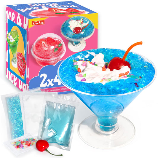 Trubic Premade Blue Slime cup with add-ins for imaginative pretend play.
