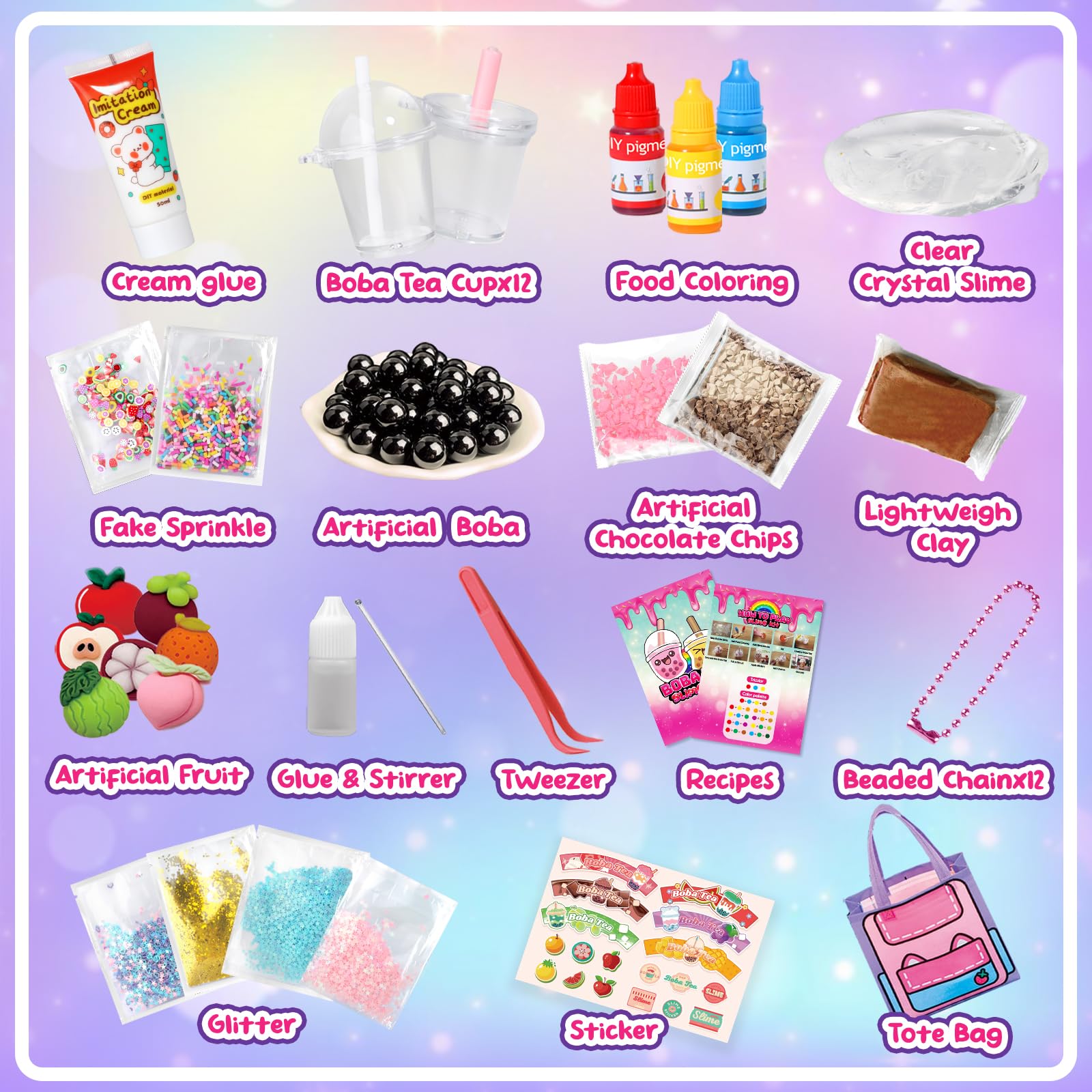 Trubic Slime Boba Tea Kit glitter sprinkles for extra shine.