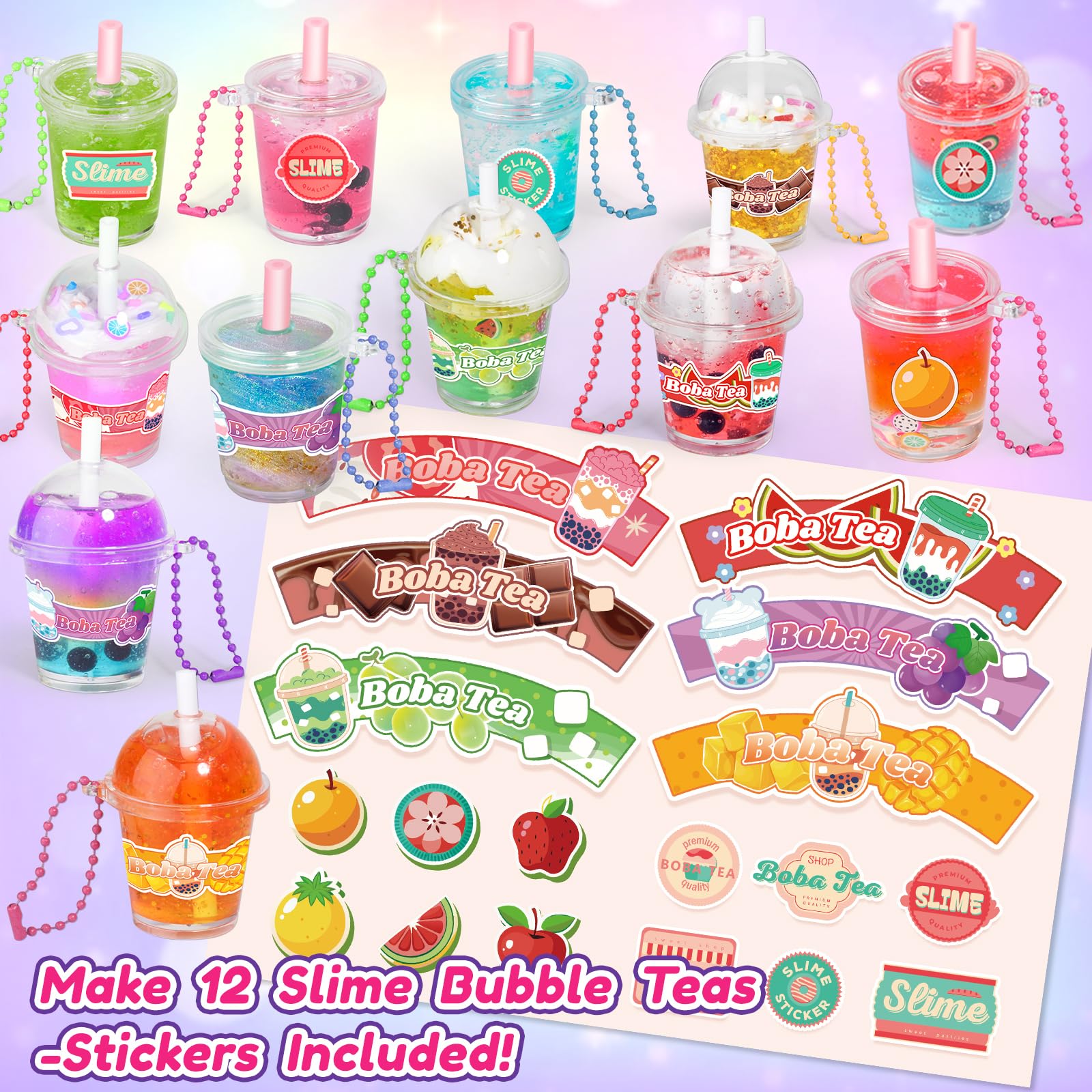 Trubic Slime Boba Tea Kit stirring stick for smooth mixing.