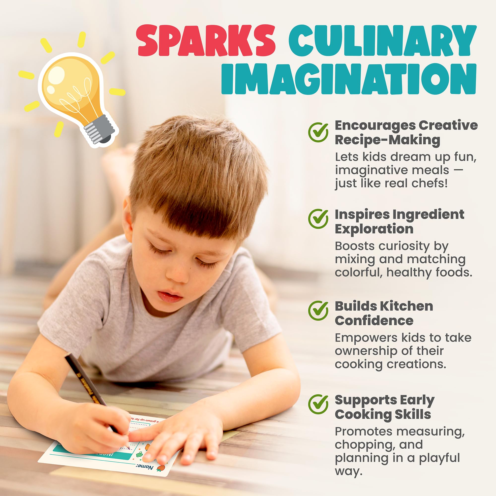 TruChef scraper aiding cleanup after kid-friendly cooking sessions.