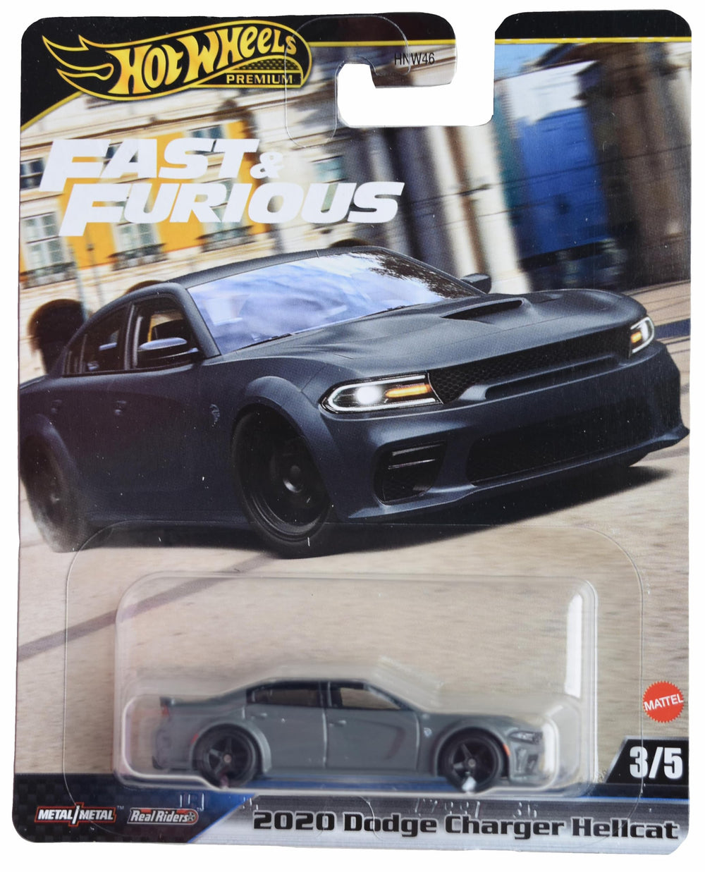 Trucks Hot Wheels 2020 Dodge Charger Hellcat gray, collectible die-cast car for display and imaginative play.