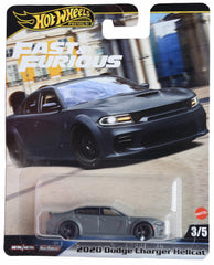Trucks Hot Wheels 2020 Dodge Charger Hellcat gray, collectible die-cast car for display and imaginative play.