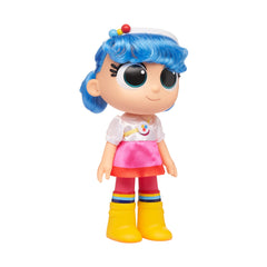 True doll belly-press activates lights and sounds for easy pretend play.
