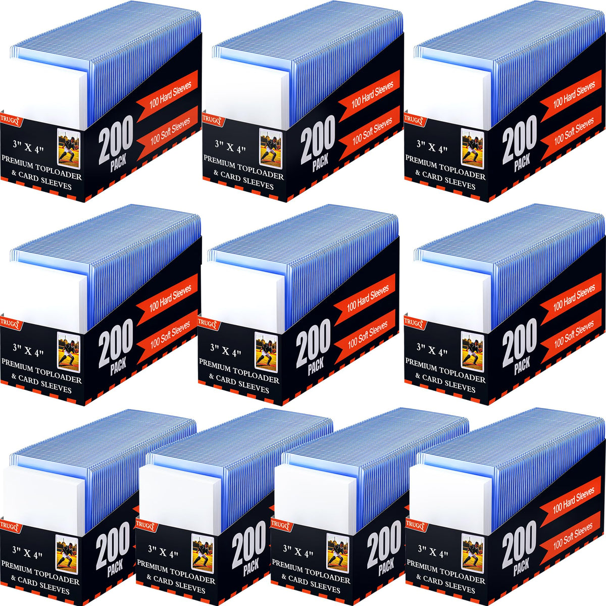 TRUGQ 2000 hard top loader protects 3x4 cards during transport with clear visibility