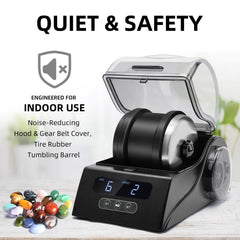 Tryes rock tumbler cover reduces noise for quiet operation
