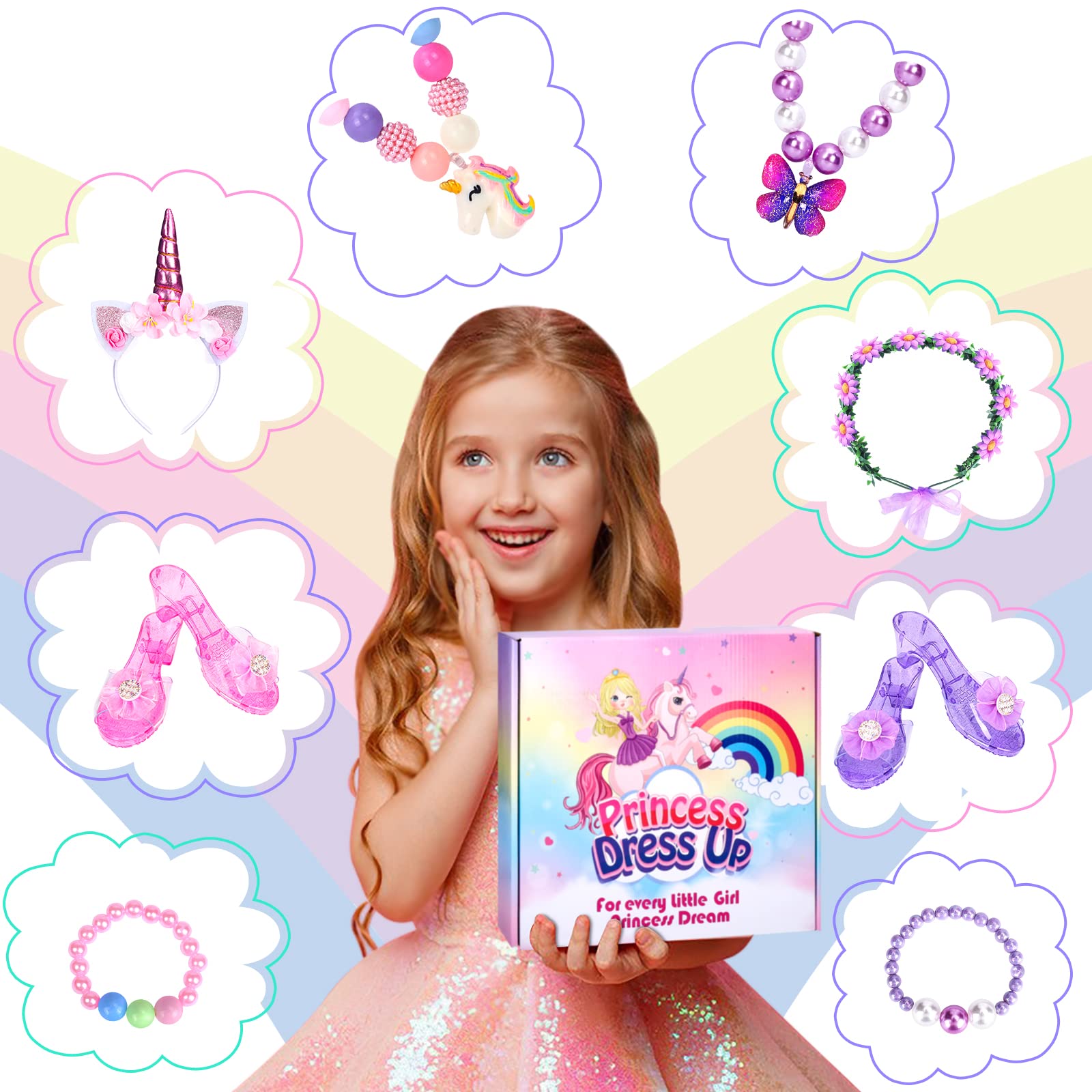 TSDATOWR versatile dress-up kit suitable for birthdays, Halloween, and festive photos.