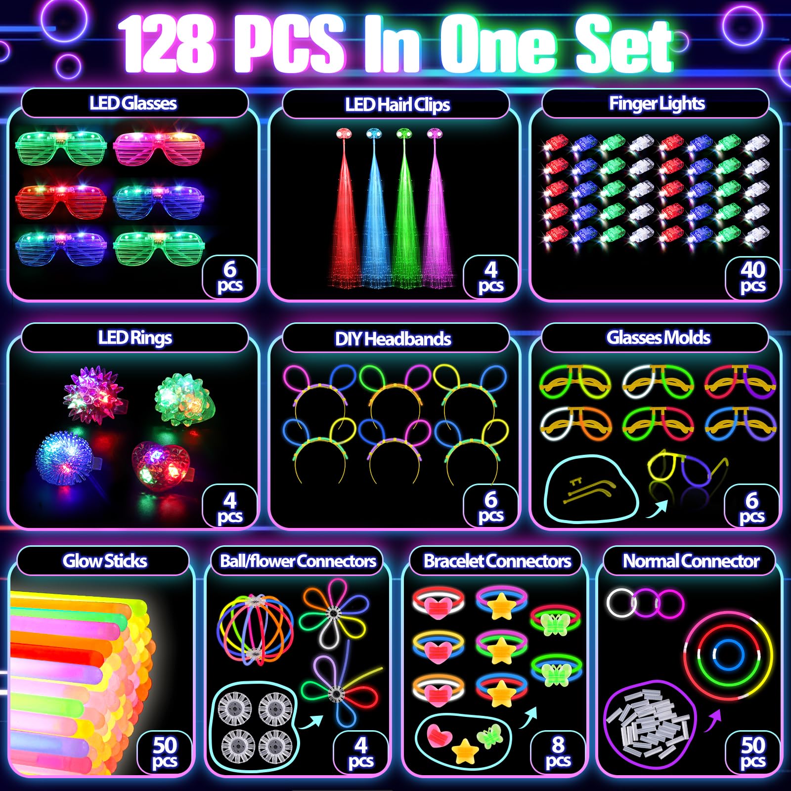TSDATOWR bracelet connectors enabling glow jewelry setups
