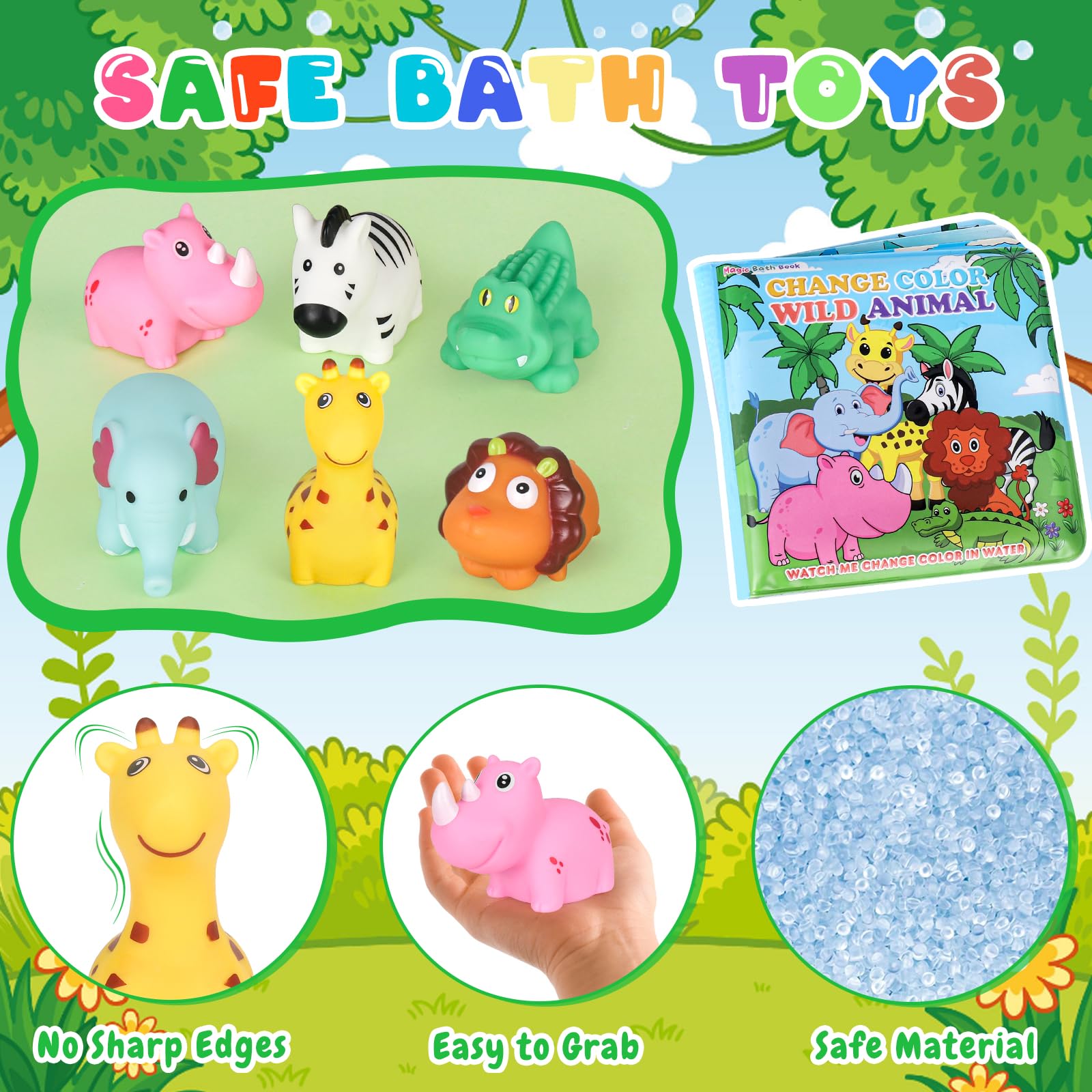 TSDATOWR floating bath toys float and glow for easy pickup