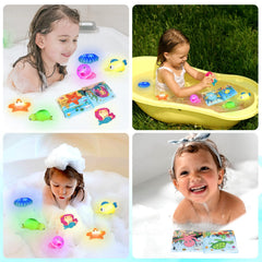 TSDATOWR glow-in-the-dark bath toys float and catch attention.