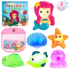 TSDATOWR light-up mermaid toy glows to engage toddlers in bath time.