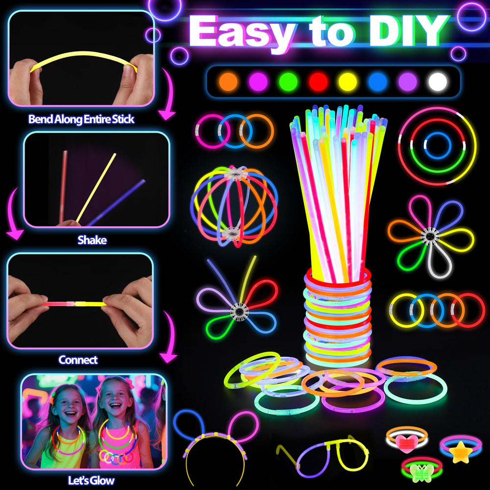 TSDATOWR neon glow sticks for after dark celebrations