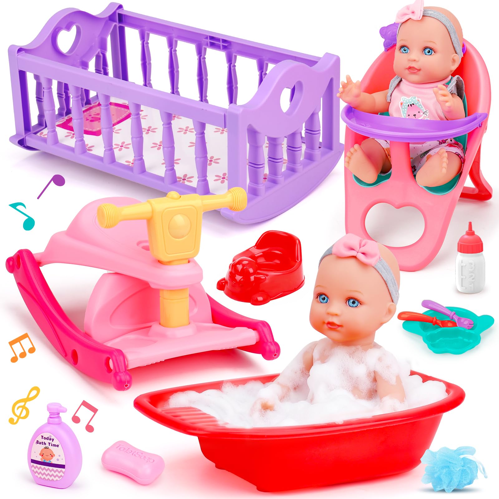 Tsomtto 11-inch baby doll for imaginative play and nurturing pretend care.