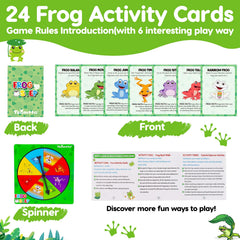 Tsomtto activity cards and spinner with frog themed prompts