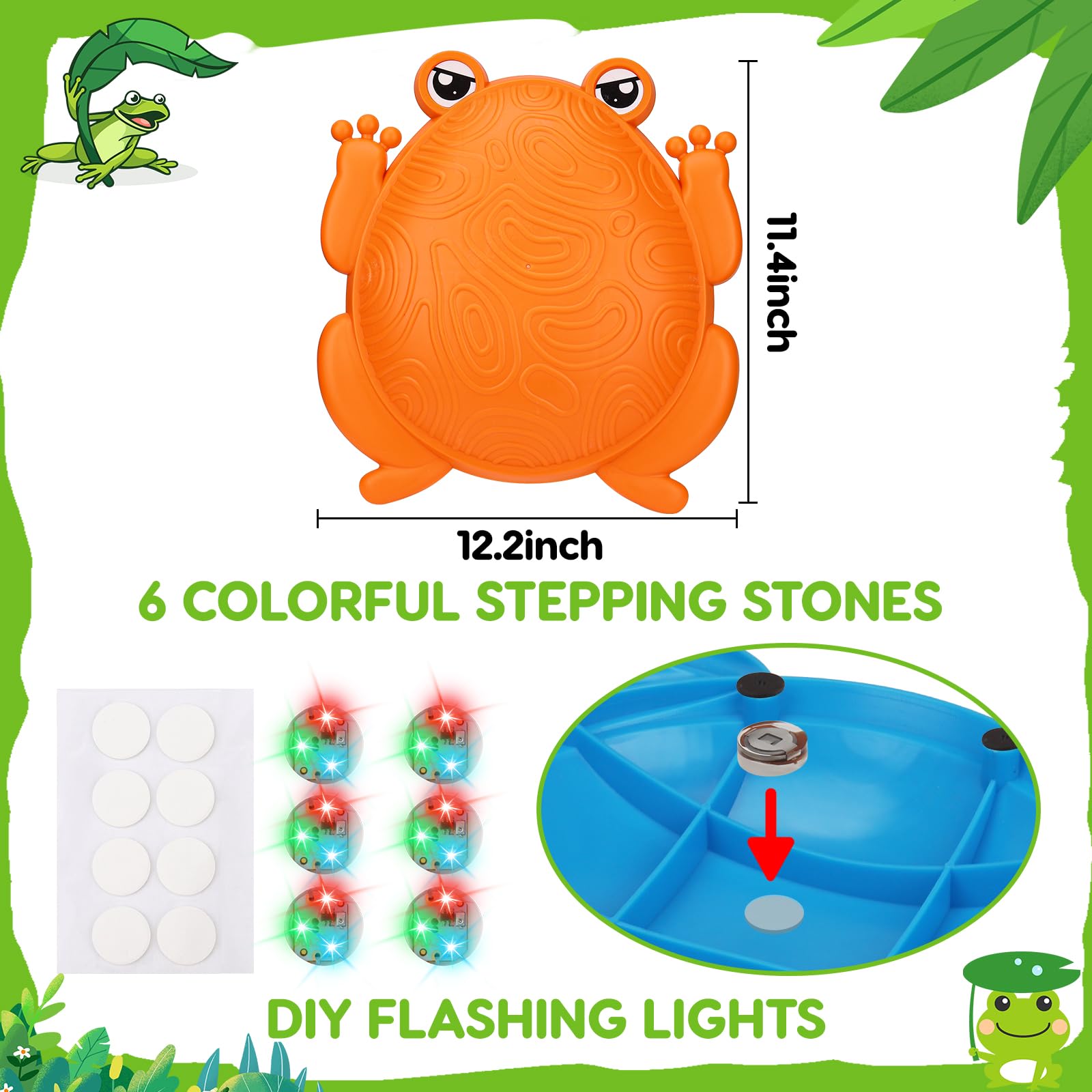 Tsomtto eye stickers on frog stones for playful cues and customization