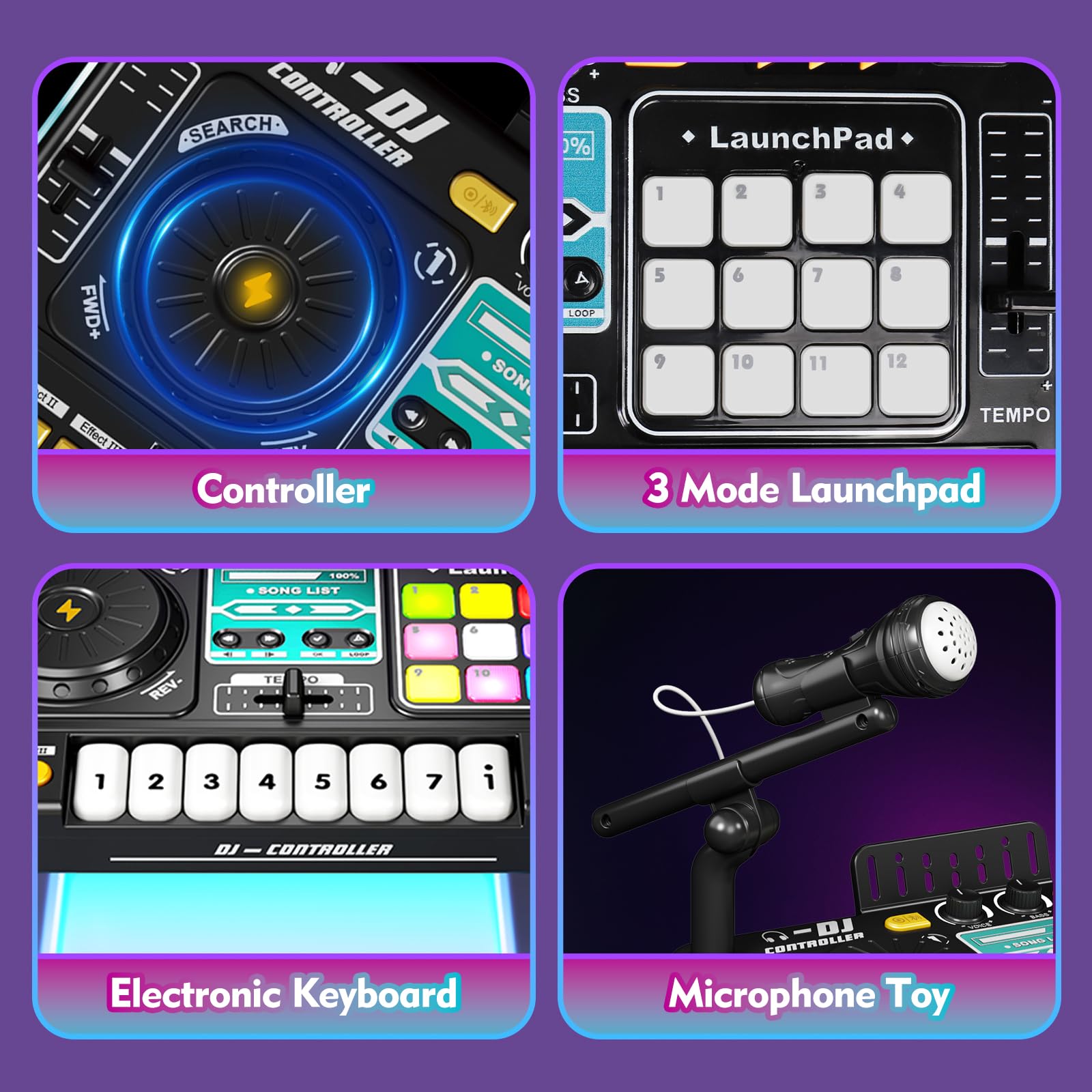 Tsomtto DJ table microphone enables singing along during pretend performances