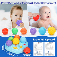 Tsomtto six-color sensory balls enhance tactile exploration and visual recognition.
