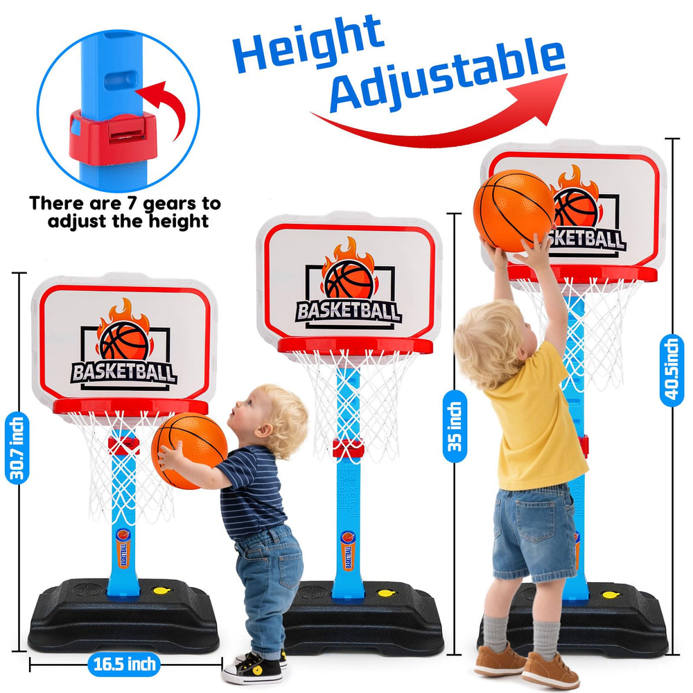 Tsomtto toddler basketball hoop adjustable-height feature grows with kids
