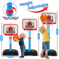 Tsomtto toddler basketball hoop adjustable-height feature grows with kids
