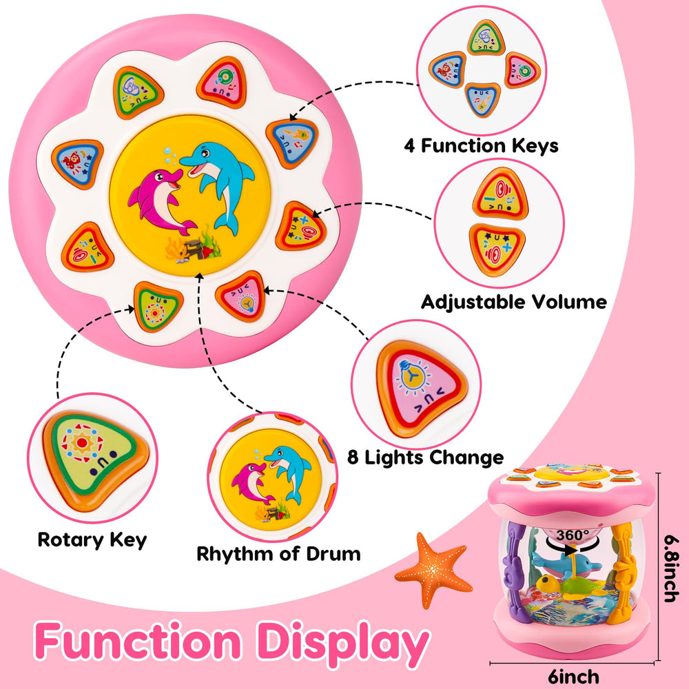 Tsomtto tummy time toy featuring ocean animals to encourage reaching.