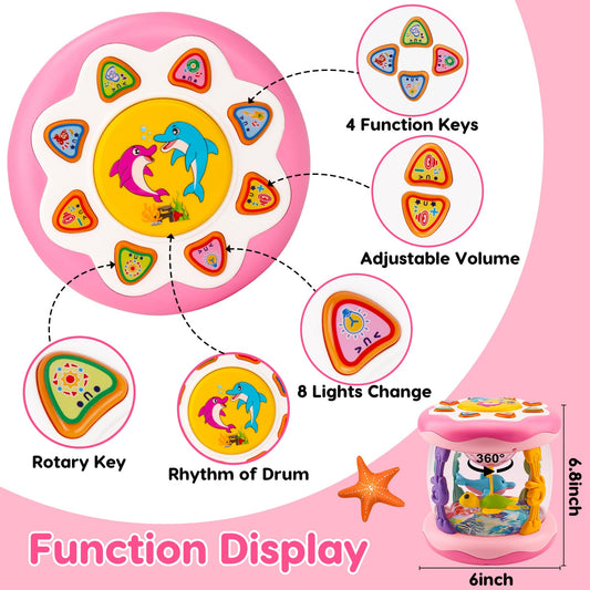 Tsomtto tummy time toy featuring ocean animals to encourage reaching.
